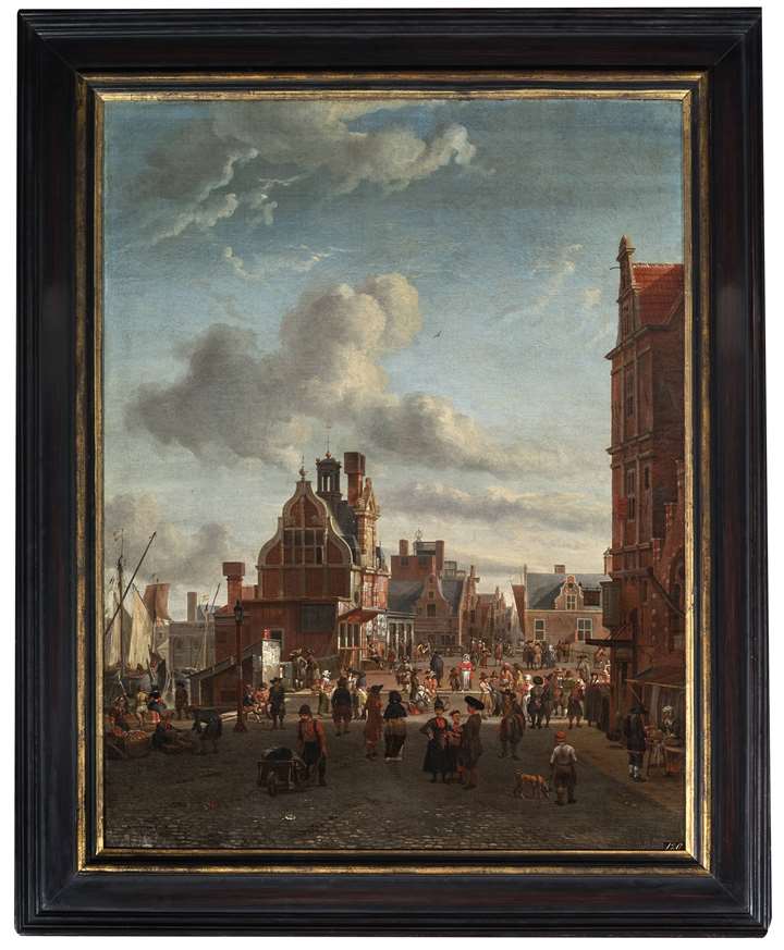 A View of Amsterdam with the Paalhuis and the Nieuwe Brug